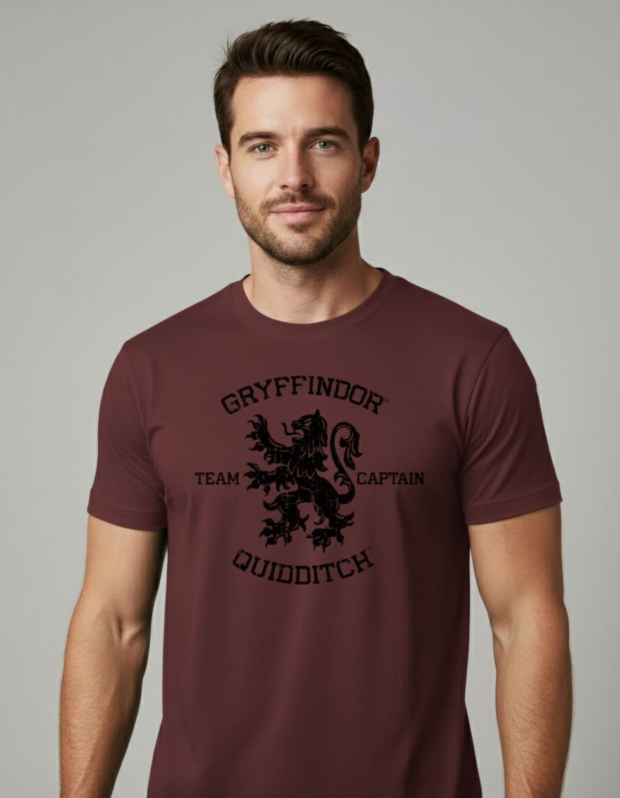 T-shirt Harry Potter - Gryffondor Quidditch, Blason Lion - Taille S, Bordeaux - Occasion Très Bon état