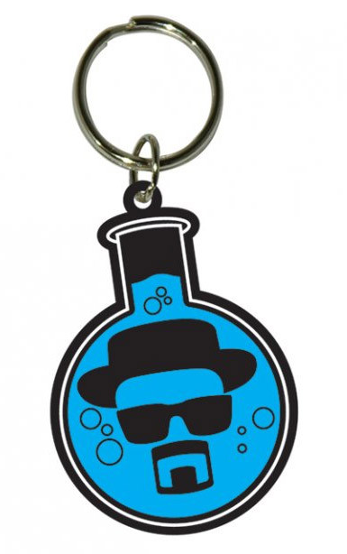 Porte-clés caoutchouc Heisenberg fiole bleu 6cm Breaking Bad
