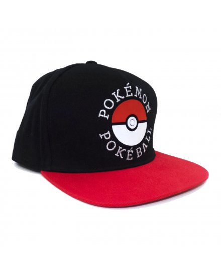Casquette Pokemon Pokeball noire et rouge