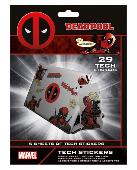 Pack de 29 tech Stickers Deadpool