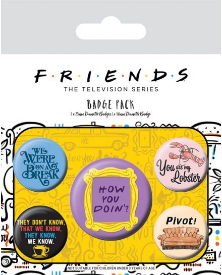 Pack de 5 badges Friends How You Doin'