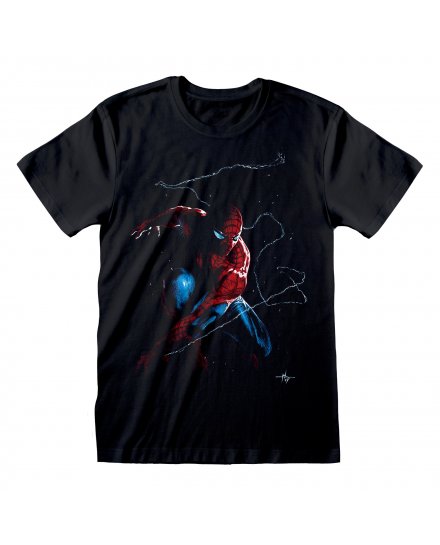 T-Shirt Spiderman Noir Toile Art
