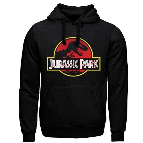 Sweat à capuche Jurassic Park noir Logo classique