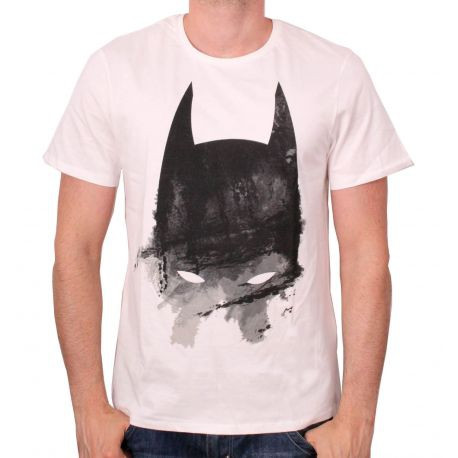 Tee Shirt Blanc Masque Peint Batman 