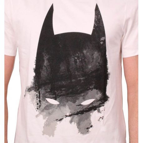 Tee Shirt Blanc Masque Peint Batman 