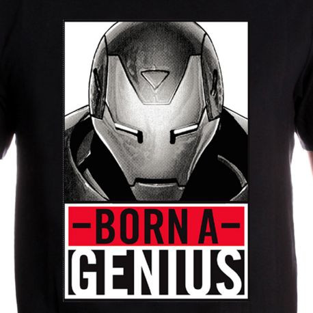 Tee-Shirt Born a Genius Iron Man