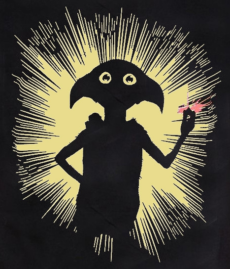 Tee-Shirt Noir Dobby Magic Harry Potter