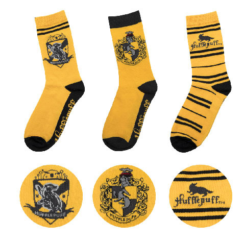 Lot 3 paires de chaussettes Poufsouffle Harry Potter