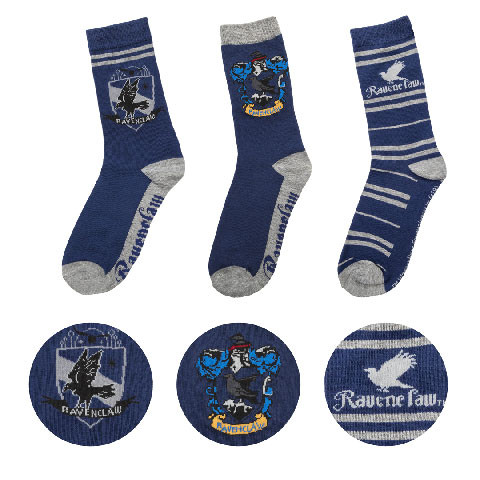 Lot 3 paires de chaussettes Serdaigle Harry Potter