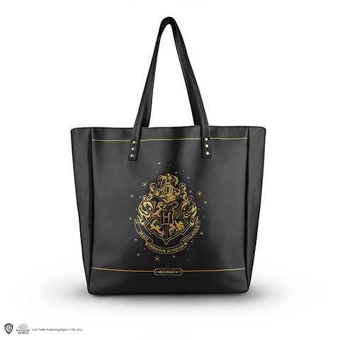 Sac à main Harry Potter noir Blason Poudlard doré