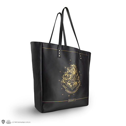 Sac à main Harry Potter noir Blason Poudlard doré