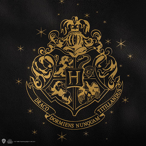 Sac à main Harry Potter noir Blason Poudlard doré