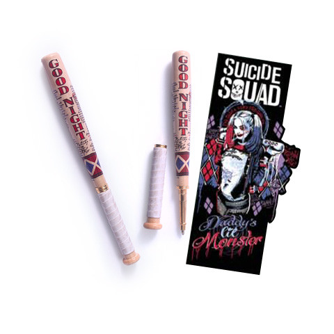 Stylo Harley Quinn Batte de Baseball et marque page