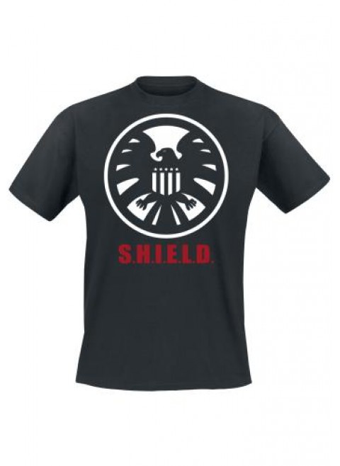 Tee-Shirt Noir Shiel Mark Captain America