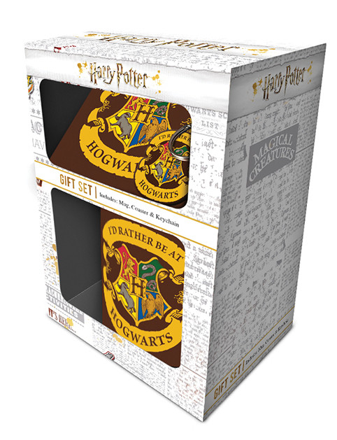 Set Harry Potter Mug sous verre et porte-clés Poudlard