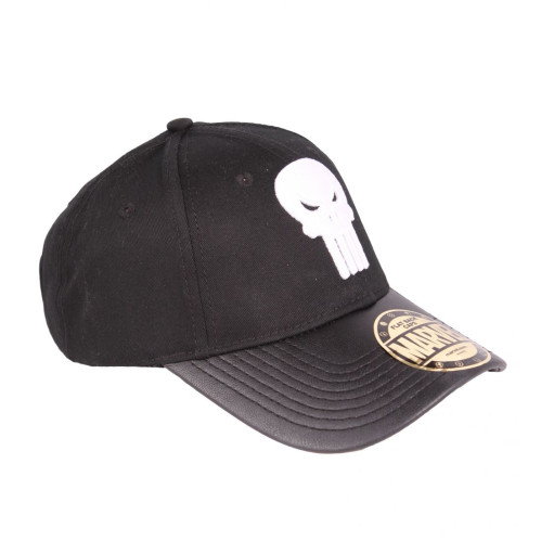 Casquette Baseball Noire Logo Blanc Punisher