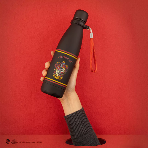 Gourde isotherme métal Harry Potter noire Gryffondor Blason