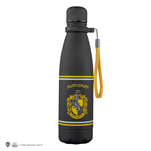 Gourde isotherme métal Harry Potter noire Poufsouffle Blason