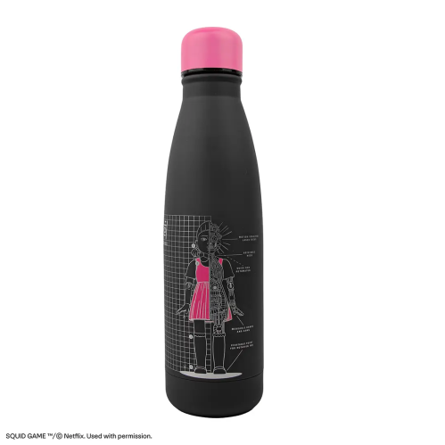 Gourde Squid Game métal isotherme Young-hee Blue Print Black