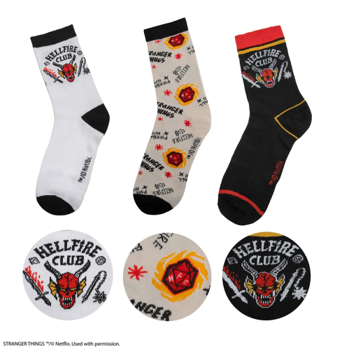 Lot 3 paires de chaussettes Stranger Things Hellfire