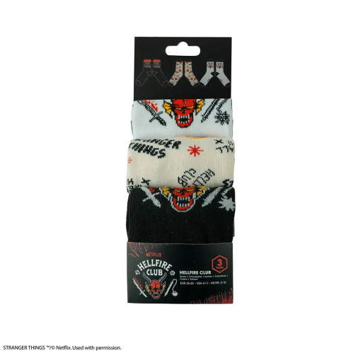 Lot 3 paires de chaussettes Stranger Things Hellfire