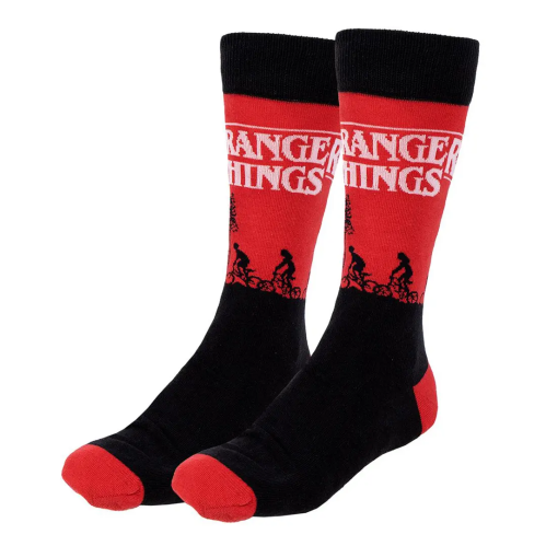 Lot 3 paires de chaussettes Stranger Things noires et rouges