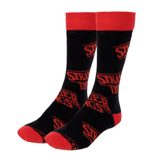 Lot 3 paires de chaussettes Stranger Things noires et rouges
