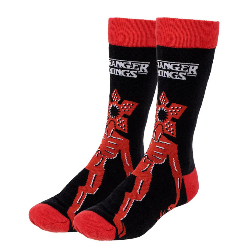 Lot 3 paires de chaussettes Stranger Things noires et rouges