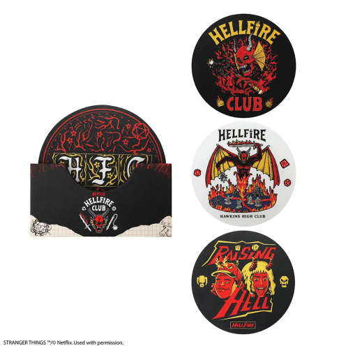 Lot de 4 sous-verre Hellfire Club Stranger Things