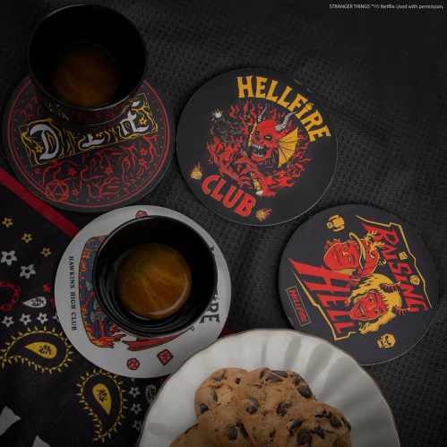 Lot de 4 sous-verre Hellfire Club Stranger Things