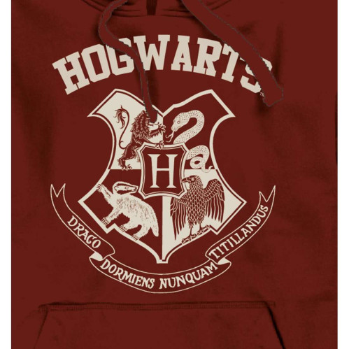 Sweat Harry Potter Hogwarts bordeaux à capuche