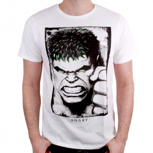 Tee-Shirt Blanc Hulk Eyes Rayon Gamma Marvel