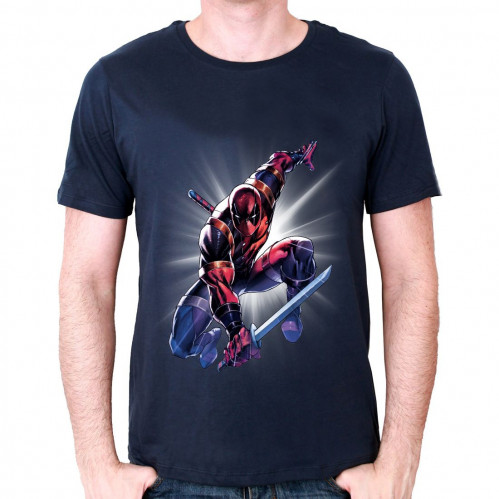 Tee-Shirt Bleu Attack Saber Deadpool