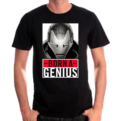 Tee-Shirt Born a Genius Iron Man