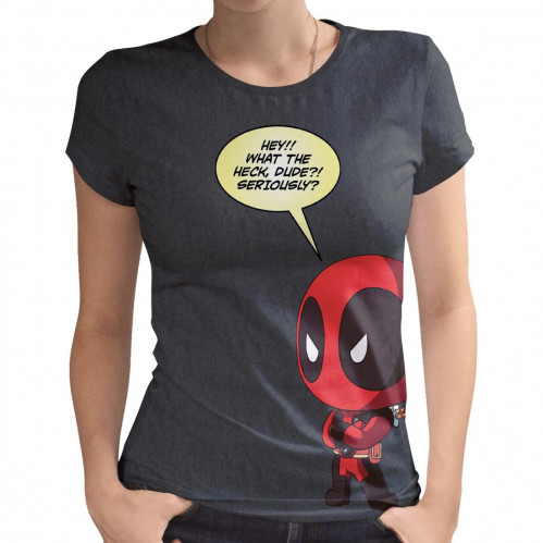 Tee-Shirt femme gris Chiby Deadpool
