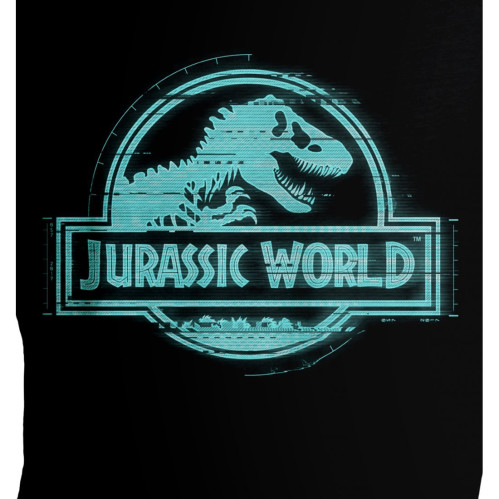 Tee-Shirt Homme Noir Logo Bleu Jurassic Park