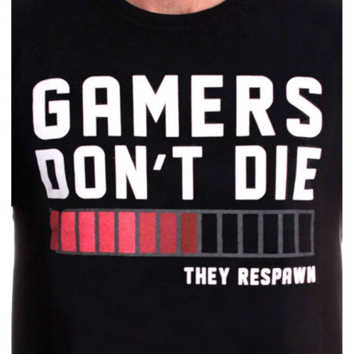 Tee-Shirt Noir Gamers Don't Die Geek