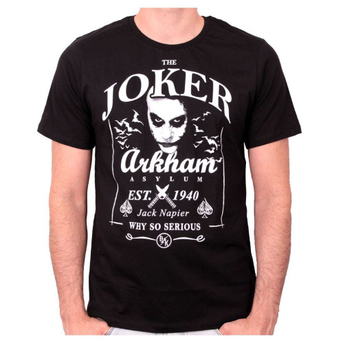 Tee Shirt Noir Joker Daniel's Arkham Batman 