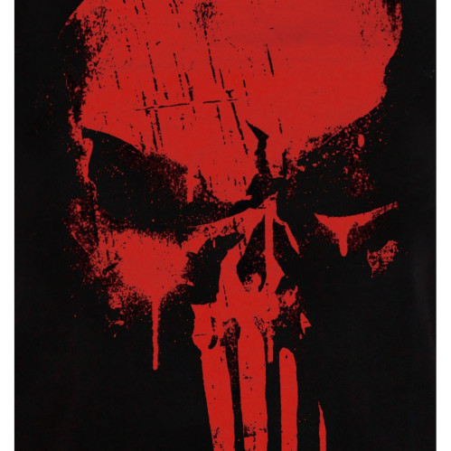 Tee-Shirt Noir Skull Rouge Punisher