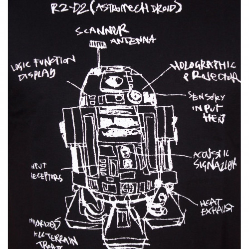 Tee-Shirt R2D2 croquis systeme Star Wars
