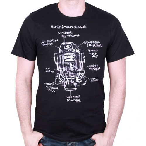 Tee-Shirt R2D2 croquis systeme Star Wars