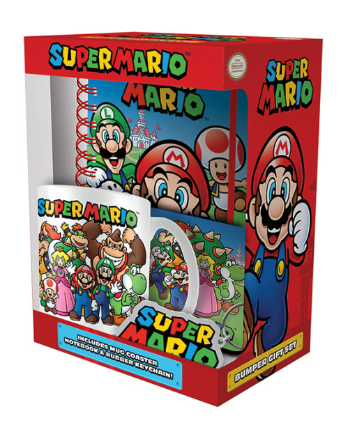 Set Super Mario Carnet mug sous verre et porte-clés