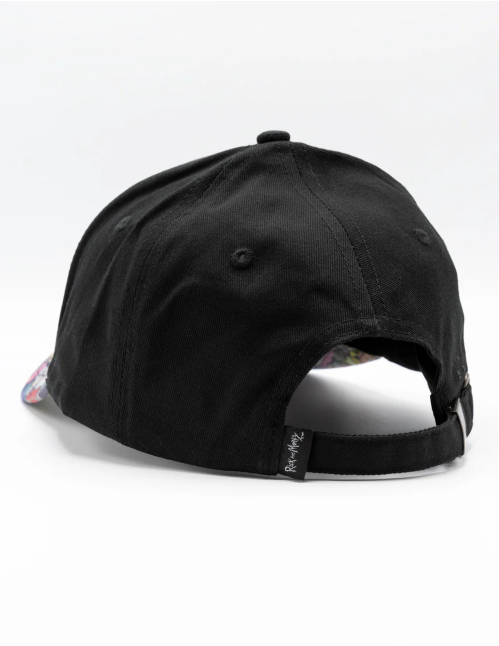 Casquette Rick et Morty noire logo visière multicolore