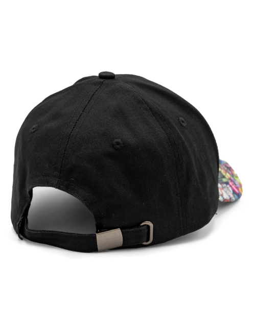 Casquette Rick et Morty noire logo visière multicolore