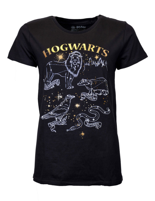 T-shirt Harry Potter femme Hogwarts animaux blasons