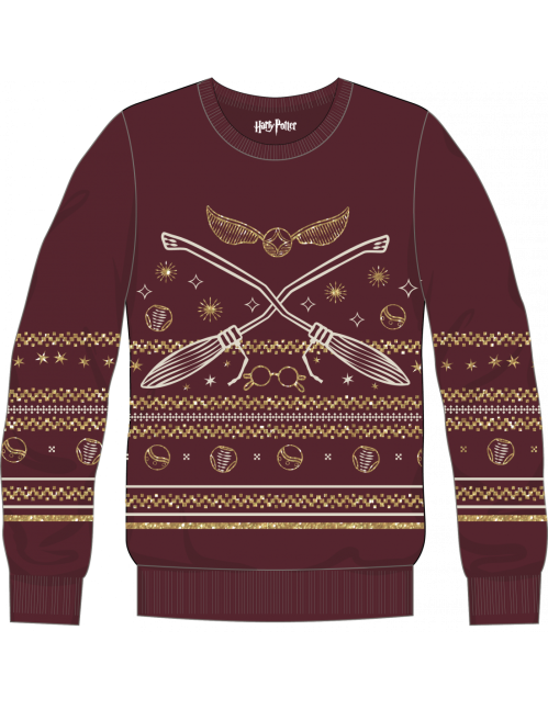 Pull de Noël enfant Harry Potter Quidditch holidays