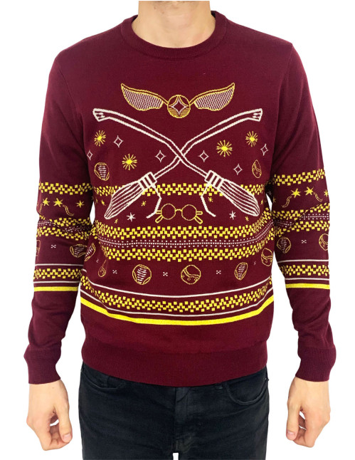 Pull de Noël Harry Potter Quidditch holidays mixte