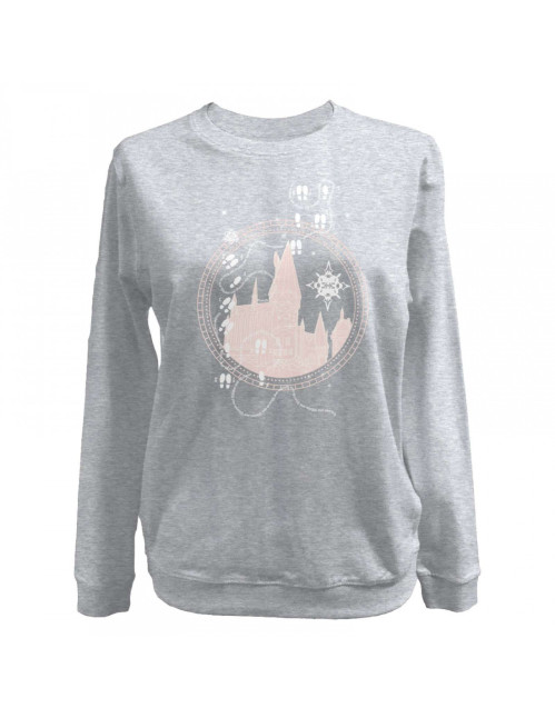 Sweat femme Harry Potter gris et rose Marauder's house