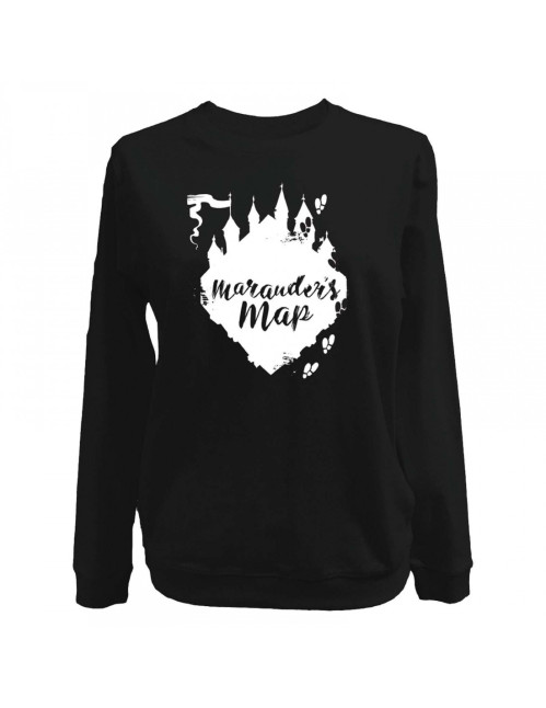 Sweat femme Harry Potter noir et blanc Marauder's map