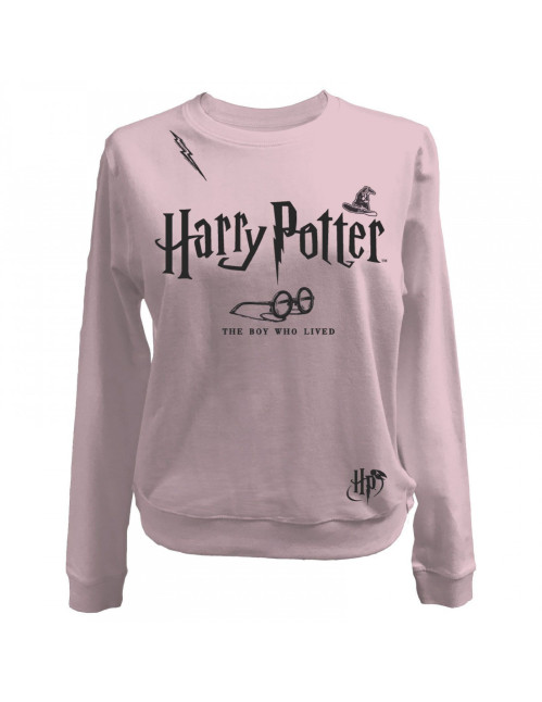 Sweat Harry Potter femme rose The boy who lived